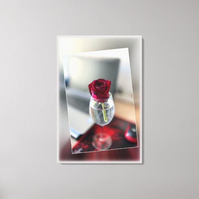 Dark red rose canvas print (Front)