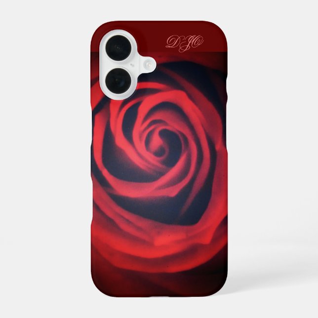 Dark Red Rose Close Up iPhone 16 Case (Back)