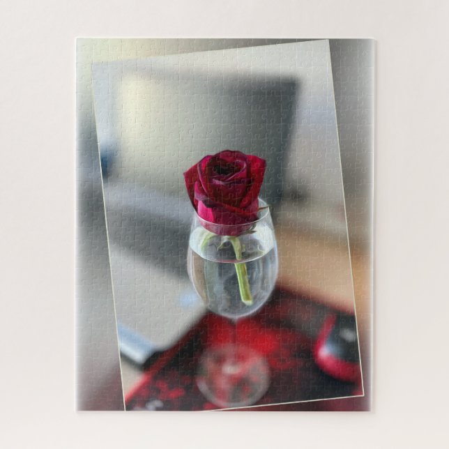 Dark red rose jigsaw puzzle (Vertical)