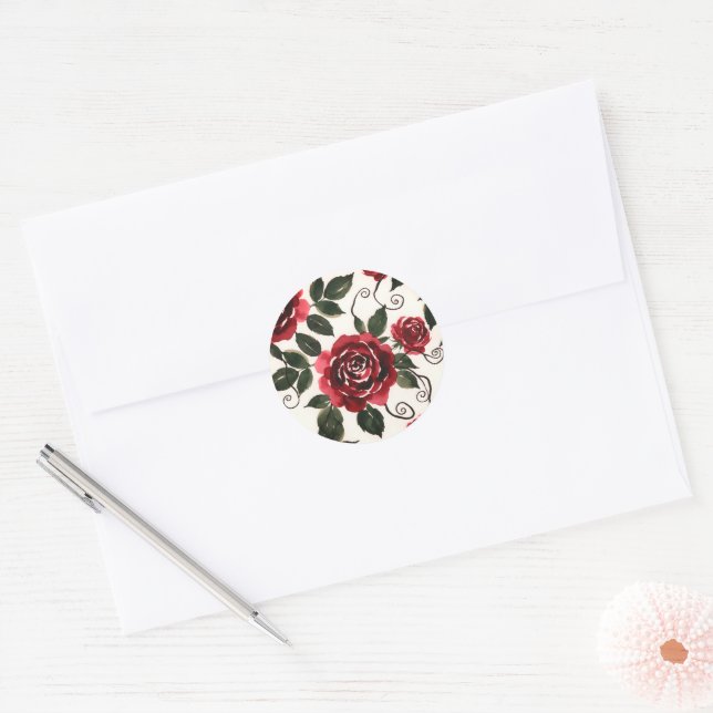 Dark Red Rose Sticker (Envelope)