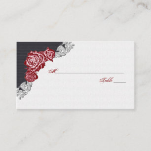 Dark Red Rose Wedding Place or Escort Cards