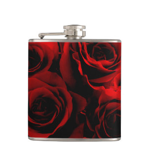 Dark Red Roses For you Hip Flask