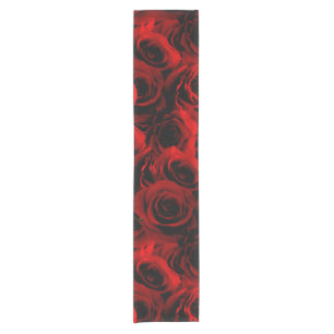 Dark Red Roses For you Short Table Runner