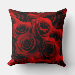 Dark Red Roses For you Throw Pillow