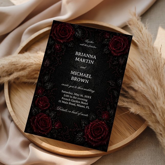 Dark Red Roses Gothic Elegant Invitation (Creator Uploaded)