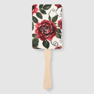 Dark Red Roses Set of Fans
