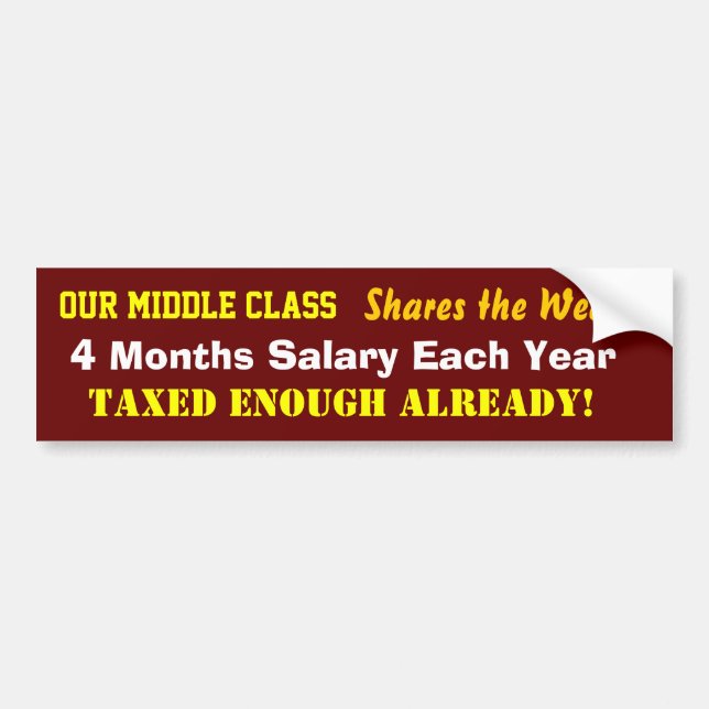 Dark Red "Shares the Wealth" Bumper Sticker (Front)