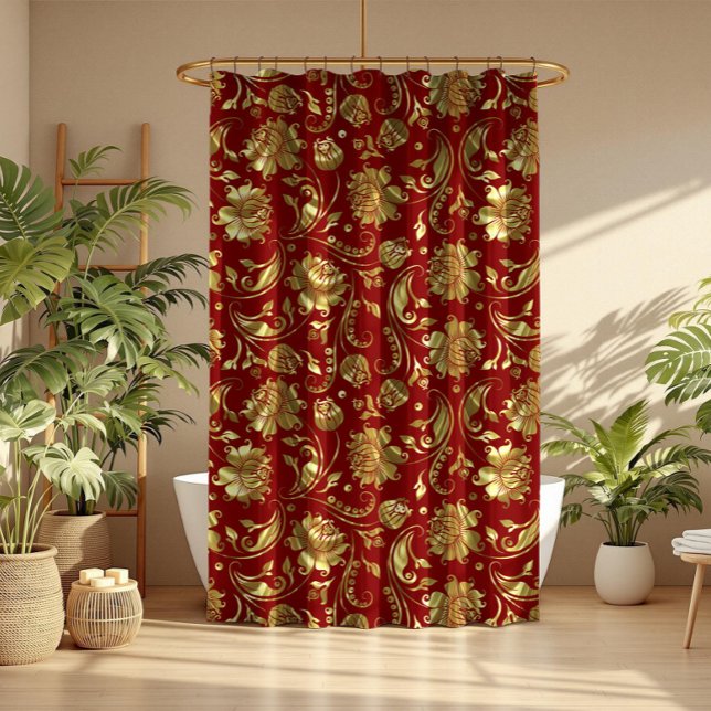 Dark-red & Shiny Gold Damask Pattern (Creator Uploaded)