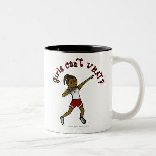 Dark Red Shot Put Two-Tone Coffee Mug