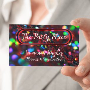 Dark Red Sparkling Business Card