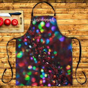 Dark Red Sparkling Work Apron