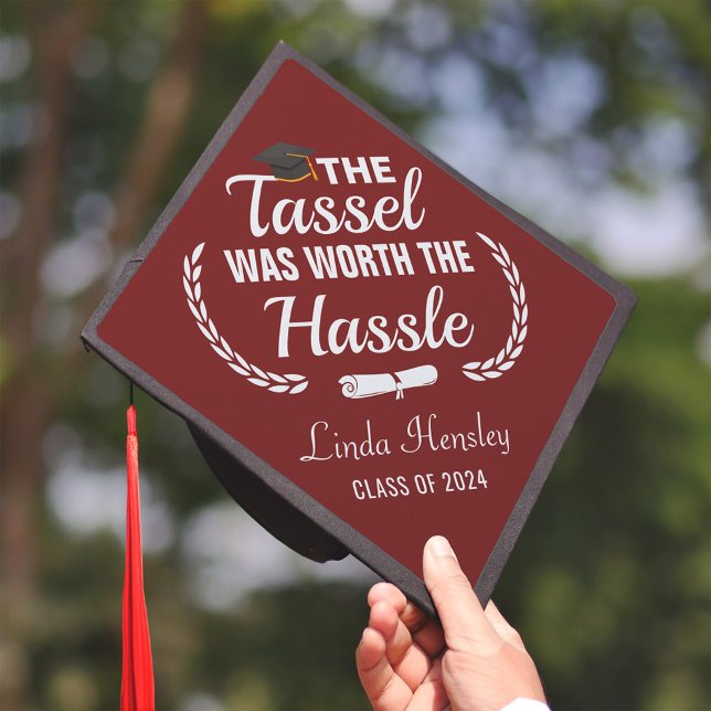 Dark Red Tassel Was Worth Graduation Cap Topper (Creator Uploaded)
