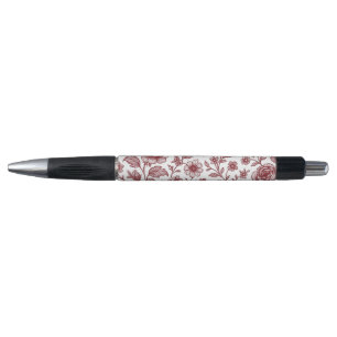 Dark Red Vintage Rose Pattern Pen