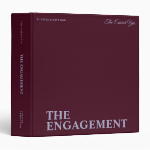 Dark Red & Violet Elegant Engagement Photo Album Binder