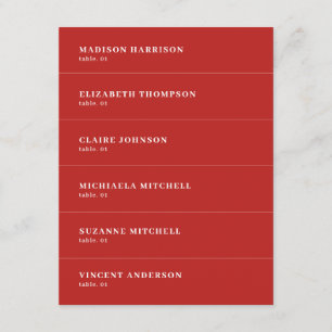 Dark Red Wedding Place Name Card DIY