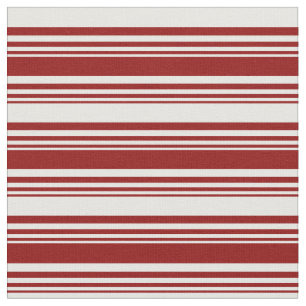 Dark Red & White Coloured Pattern of Stripes Fabric