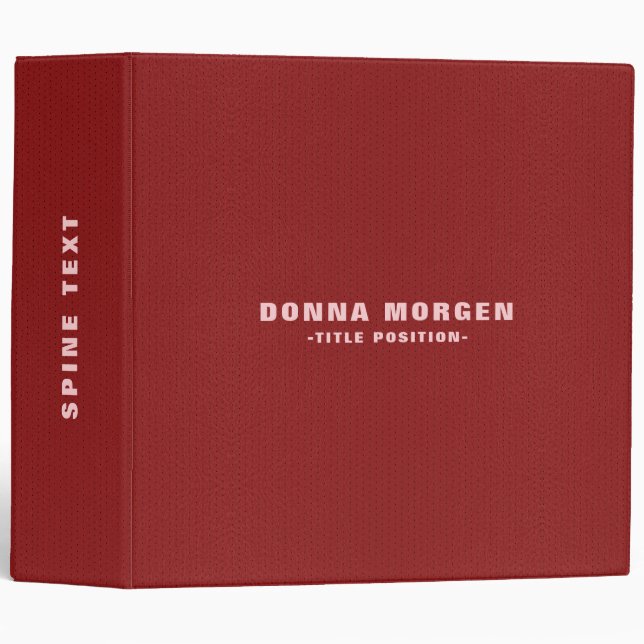 Dark RedFaux Leather Vintage Look Binder (Front/Spine)