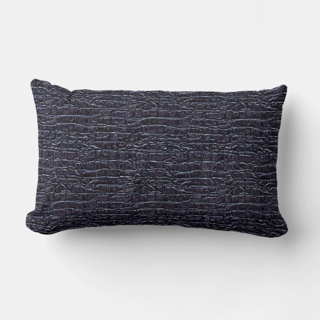 Dark Reptilian-Style Pattern Design Lumbar Pillow (Front)