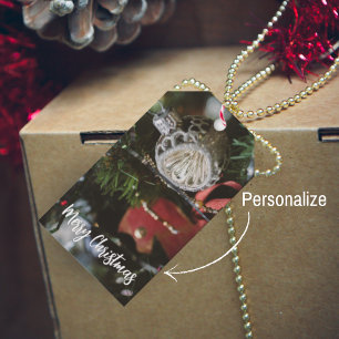  Dark retro Christmas tree Gift Tags