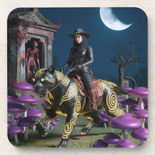 Dark Rider Black Cat Mushrooms Ghoul Coaster