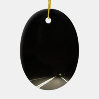 Dark roads and Night time adventures Ceramic Ornament