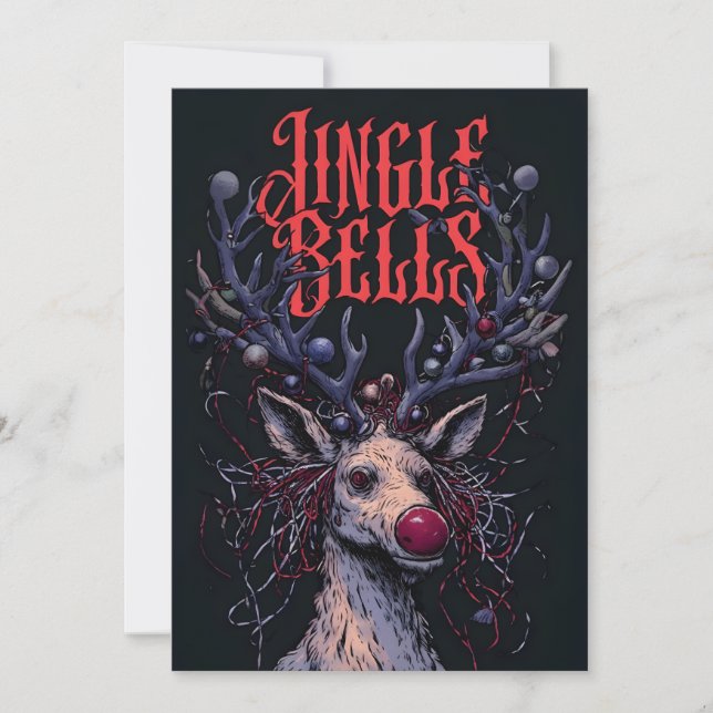 Dark Rock And Roll Unique Christmas Card (Front)