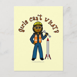 Dark Rocket Scientist Girl Postcard