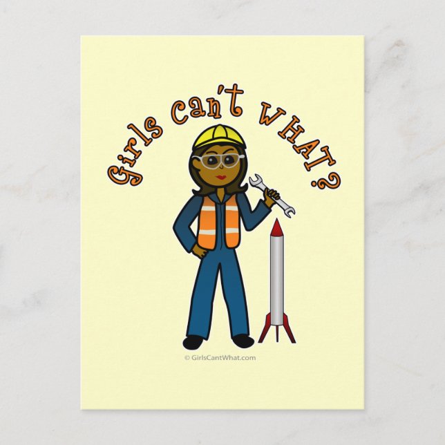 Dark Rocket Scientist Girl Postcard (Front)
