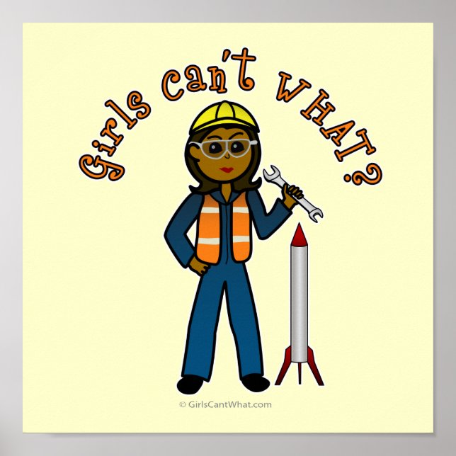 Dark Rocket Scientist Girl Poster (Front)