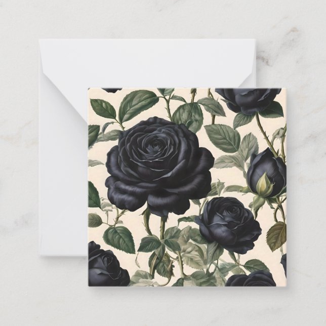 **"Dark Romance: Black Vintage Provincial Roses"** Card (Front)