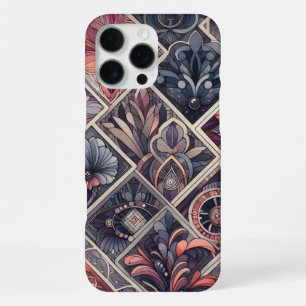 Dark Romance Burgundy Art Deco Floral Summer  iPhone 16 Pro Max Case