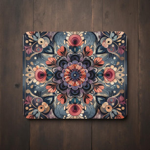 Dark Romance Burgundy Art Deco Floral Summer Mouse Pad