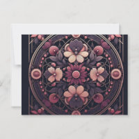 Dark Romance Burgundy Art Deco Floral Summer