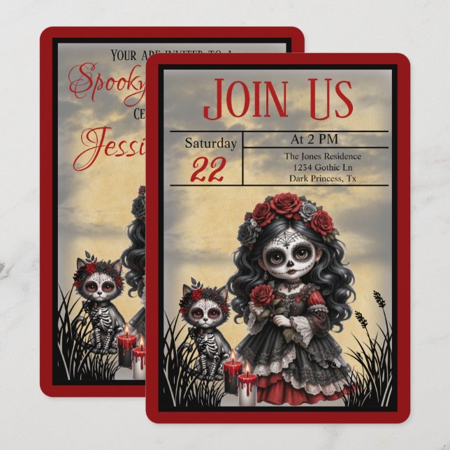 Dark Romance_ Crimson Rose Invitation (Front/Back)