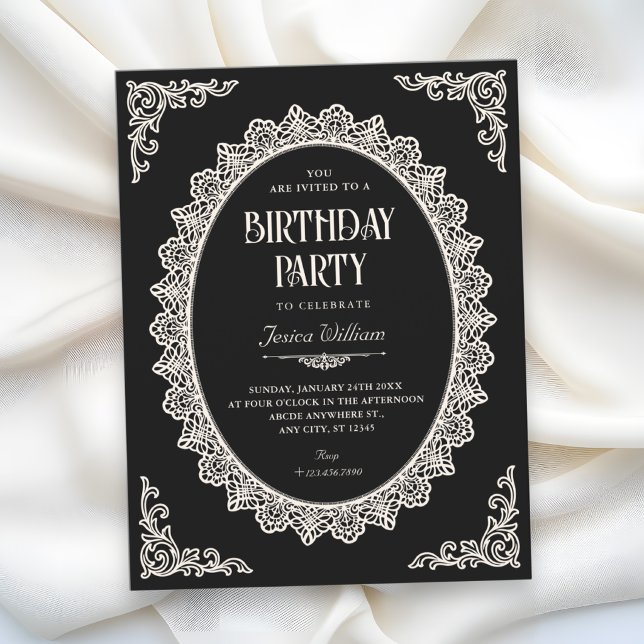 Dark Romance elegant birthday Invitation (Creator Uploaded)