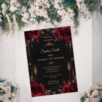 Dark Romance Elegant Gothic Roses Bridal Shower