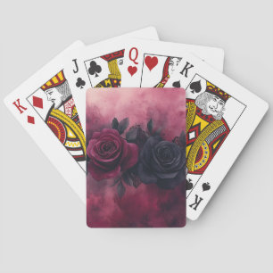 Dark Romance: Gothic Rose and Lace Design Playing Cards