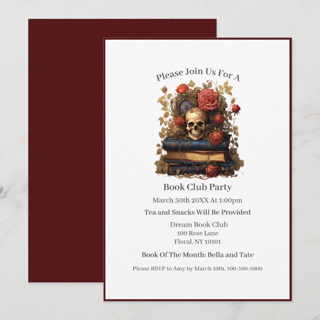 Dark Romance Obsessed, Book Club Invitation (Front/Back)