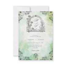 dark romance vintage save the date green 
