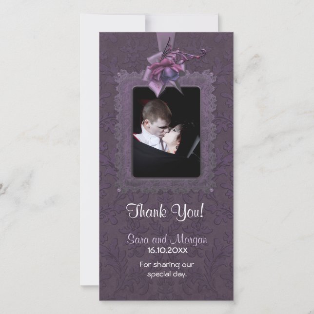 Dark Romance Wedding Thank You Card (Front)