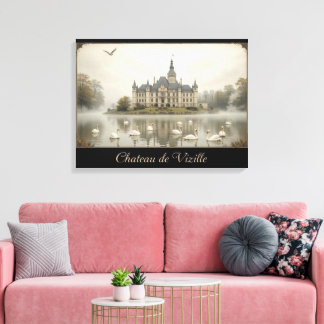 Dark Romantic Château de Vizille Castle Evening Canvas Print