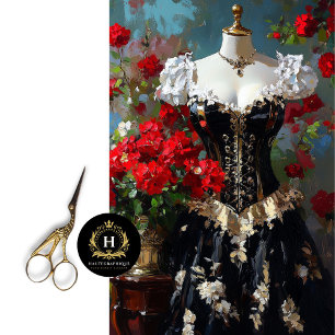 Dark Romantic Floral Furniture Decoupage Tissue Paper