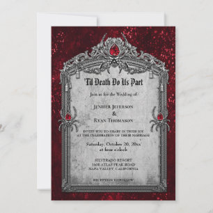 Dark Romantic Floral Gothic wedding invitation
