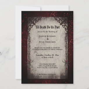 Dark Romantic Floral Gothic wedding invitation