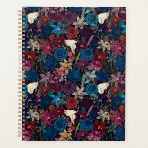Dark Romantic Floral Pattern Planner