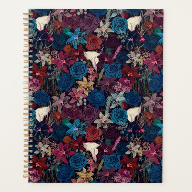 Dark Romantic Floral Pattern Planner (Front)