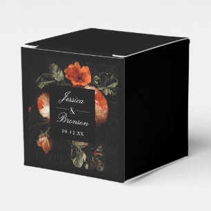 Dark Romantic Floral Roses Dutch Master Wedding Favor Box