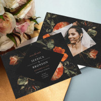 Dark Romantic Floral Roses Dutch Save the Date