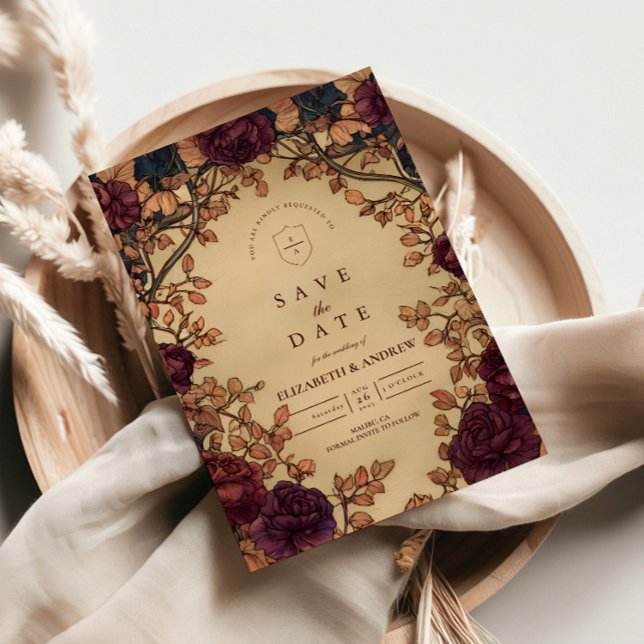 Dark Romantic Floral Wedding Save The Date (Creator Uploaded)