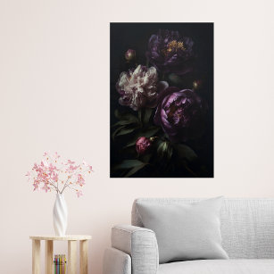 Dark Romantic Purple Peonies Flower Bouquet Acrylic Print